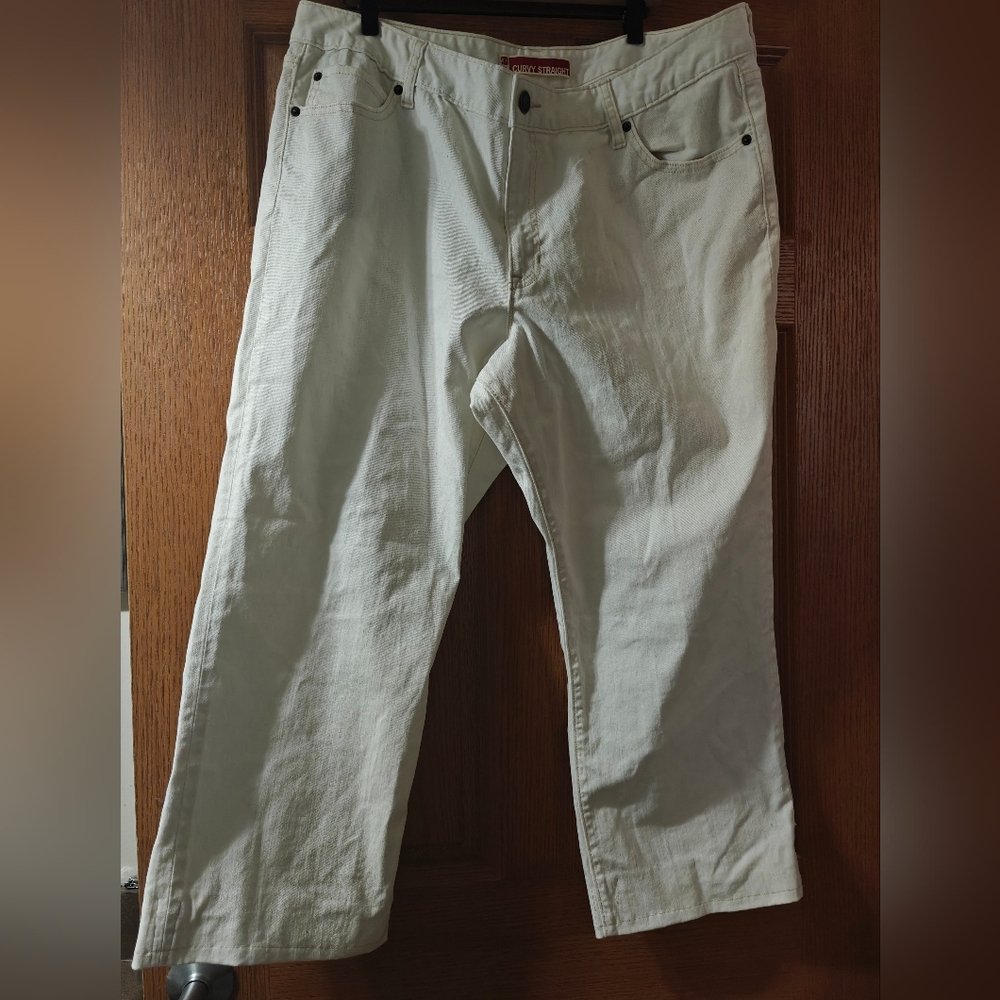 Women's White Curvy Straight GAP Jeans Size 20R
